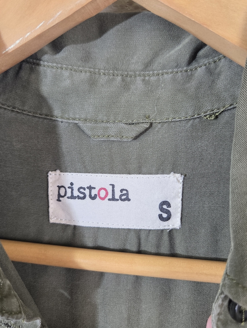 Pistola Olive Green Tencel Utility Romper Womens Small Button Front Drawstring - Picture 14 of 15